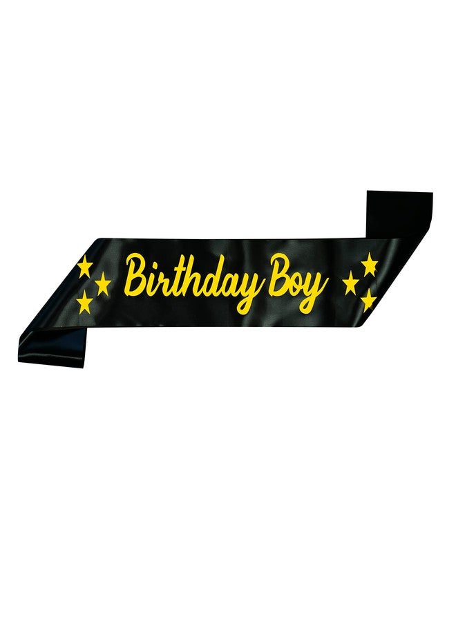 Decofy Happy Birthday Sash For Boys & Mens | Crown For Baby Boys King Adult Mens Suitable to everone -Black Sash - Image 3